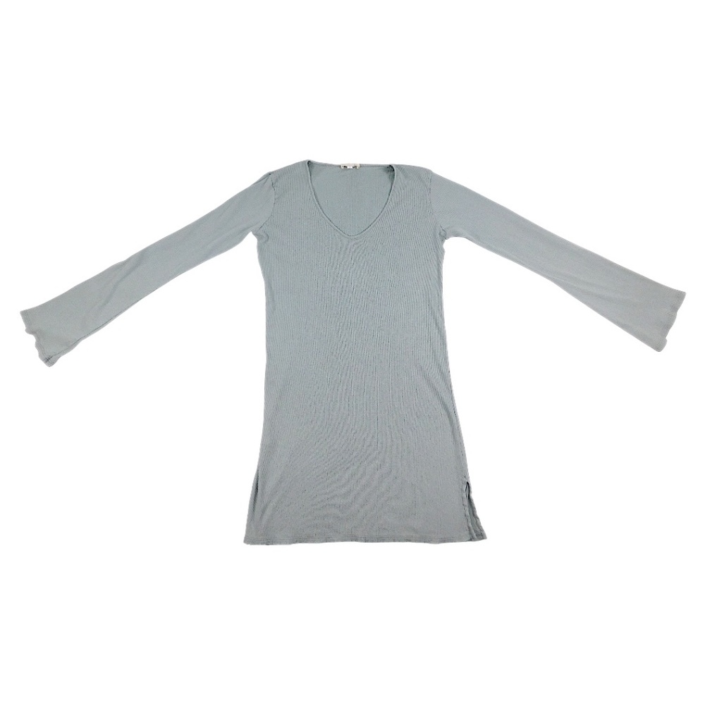 Skin Long Sleeve Ribbed Lounge Dress‎ / Tunic – Size 2 (Light green)